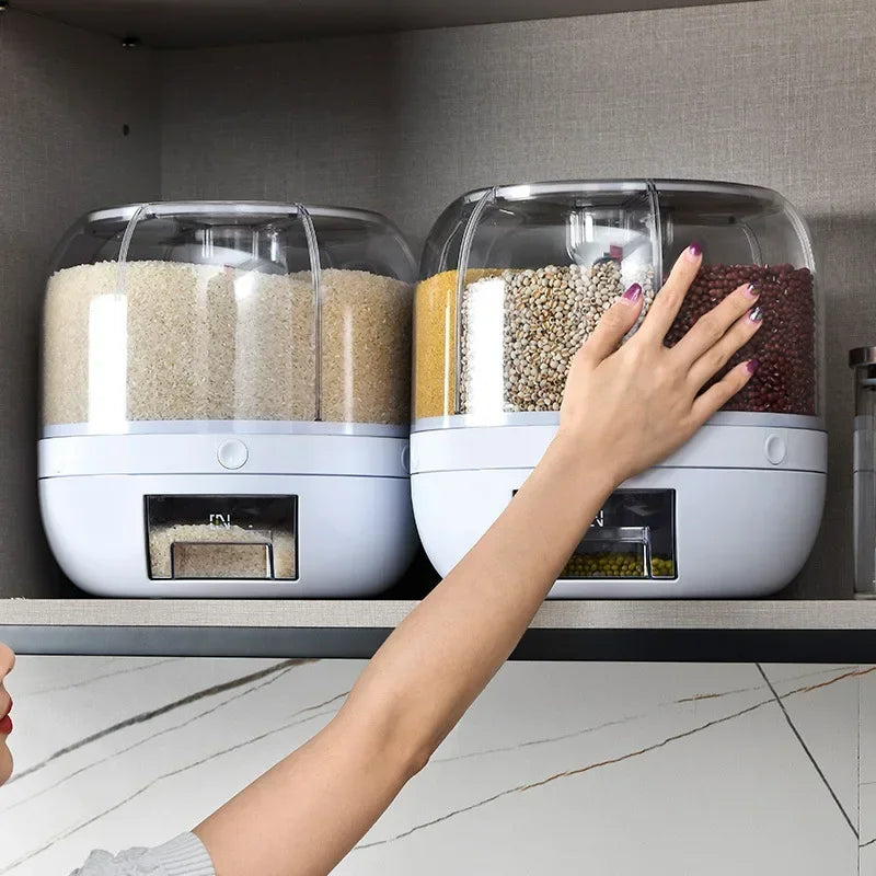 360° Rotating Rice Dispenser Storage