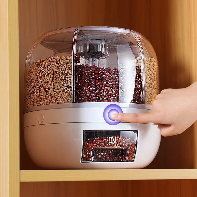 360° Rotating Rice Dispenser Storage