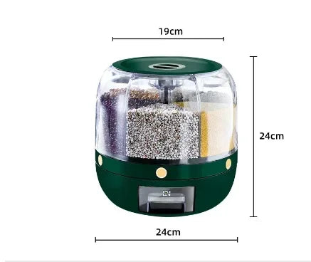 360° Rotating Rice Dispenser Storage